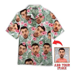 Custom Funny Face Christmas Tropical Custom Hawaiian Shirt