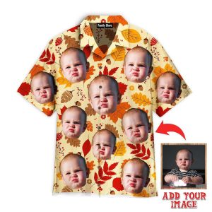 Custom Funny Face Happy First Day Of Fall Custom Hawaiian Shirt