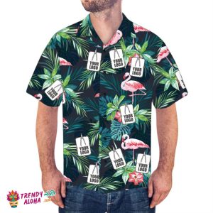 Custom Trendy KLA Hawaiian Shirts Flamingo & Flowers Personalized KLA Beach Shirt For Men