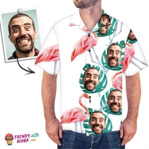 Custom Trendy KLA Hawaiian Shirts Funny Flamingo Design KLA Beach Shirt For Men