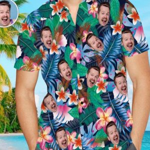 Custom Trendy Hawaiian Shirts Colorful Flowers, Personalized KLA Beach Shirt For Men, KLA Couple Shirt, KLA Shirt Funny, Hawaii Style.