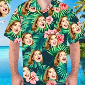 Custom Trendy Hawaiian Shirts Red Flowers Design Personalized KLA Beach Shirt For Men, KLA Couple Shirt, KLA Shirt Funny, Hawaii Style.