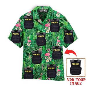 Custom Your Photo On Pink Flamingo Palm Leaves Custom Hawaiian Shirt