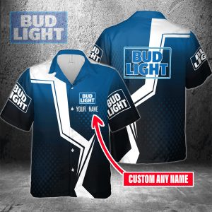 Customizable Name Bud Light Tropical Hawaiian Shirt