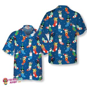 Cute Cats In Christmas Socks Hawaiian Shirt, Christmas Cat Shirt, Best Christmas Gift