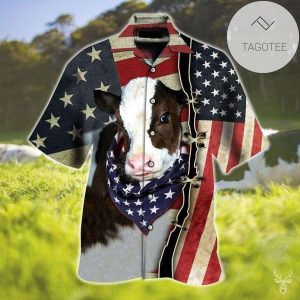 Cute Flag Cow Elegance Design Hawaiian Shirt Discover Cool Collection