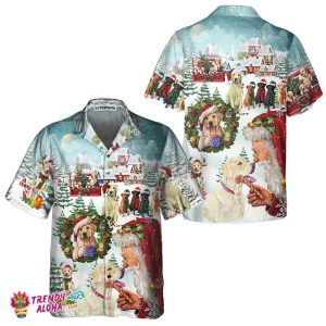 Cute Labrador Dogs Celebrate Christmas Hawaiian Shirt, Funny Labrador Shirt, Best Christmas Gift