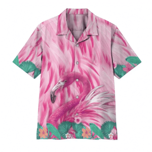 Cute Pink Flamingo Trendy Hawaiian Shirt, Flamingo Trendy Hawaiian Shirt, KLA Shirt For Men, Funny Flamingo Beach Shirt
