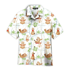 Cute Sloths Having Fun On The Trees Hawaiian Shirt
