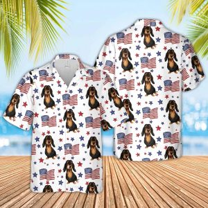 Dachshund American Flag Pattern Trendy Hawaiian Shirt, Funny Cow Trendy Hawaiian Shirt, 4Th Of July Trendy Hawaiian Shirt