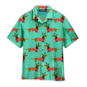 Dachshunds In Christmas Jumpers Hawaiian Shirt