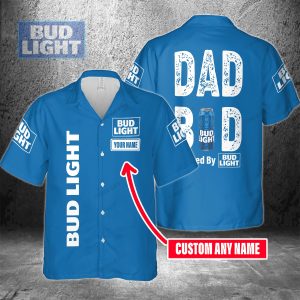 Dad Bod Powered By Bud Light Custom Name Hawaiian Shirt