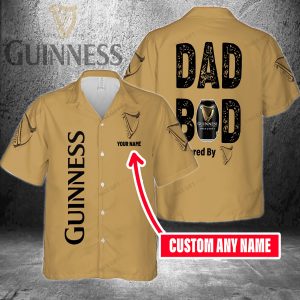 Dad Bod Powered By Guinness Custom Name Hawaiian Shirt
