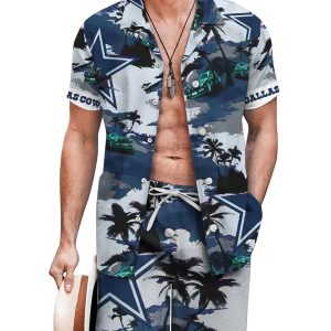 Dallas Cowboys Men’s Beachwear Hawaiian Shirt Shorts Combo