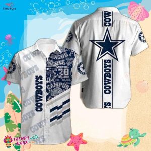 Dallas Cowboys Themed Tropical Hawaiian Shirt Classic Sports Style