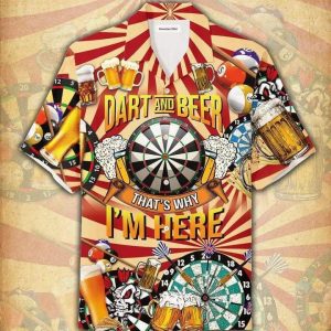 Dart And Beer That’s Why I’m Here Orange Trendy Hawaiian Shirt