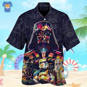 Darth Vader Sw Print Hawaiian Shirt For Star Wars Movie Fans