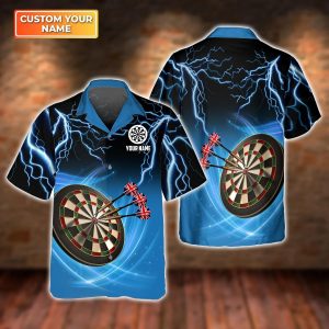 Darts Personalized Name 3D Trendy Hawaiian Shirt, Darts Shirt, Darts Gift, Dart Player, Funny Darts Shirt
