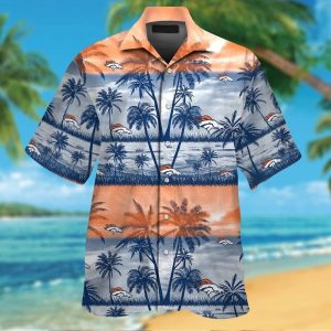 Denver Broncos Short Sleeve Button Up Tropical Hawaiian Shirt VER02