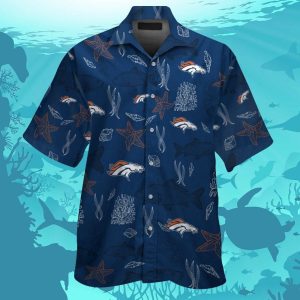 Denver Broncos Short Sleeve Button Up Tropical Hawaiian Shirt VER031
