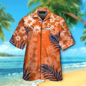 Denver Broncos Short Sleeve Button Up Tropical Hawaiian Shirt VER032