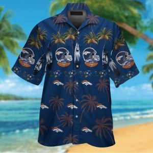 Denver Broncos Short Sleeve Button Up Tropical Hawaiian Shirt VER04