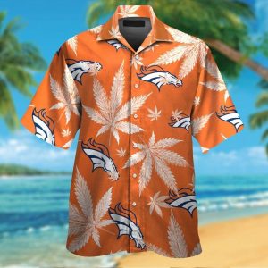 Denver Broncos Short Sleeve Button Up Tropical Hawaiian Shirt VER06
