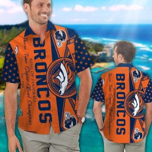Denver Broncos Short Sleeve Button Up Tropical Hawaiian Shirt VER08