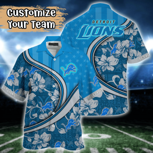 Detroit Lions NFL Us Flag Hawaiian Shirt Custom Summer KLA Shirt