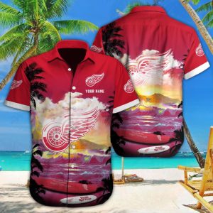 Detroit Red Wings Essence Captured in Hawaiian Custom Tee