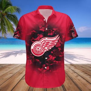 Detroit Red Wings Hawaii Shirt Camouflage Vintage – NHL