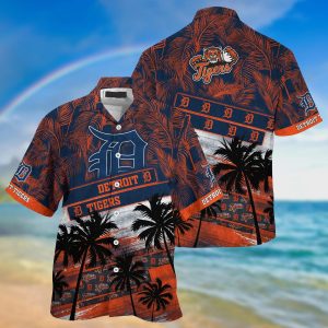 Detroit Tigers MLB Palm Tree Pattern Hawaii Shirt For Sports Fans Unisex Sport Hawaii Shirt