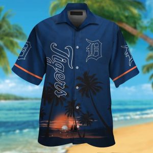 Detroit Tigers Short Sleeve Button Up Tropical Hawaiian Shirt VER07