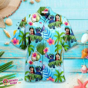 Disney KLA Stitch Ohana Summer Holiday Family KLA Hawaiian Beach Shirt