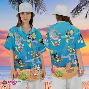 Disney Dive Mickey Friends Beach Holiday Trip Hawaiian T-shirt