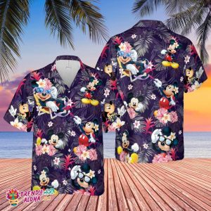 Disney Mickey Mouse Minnie Hawaiian Shirt, Summer Beach Trip Family Hawaiian Shirt, Mickey And Friends Family Vacation Shirt
