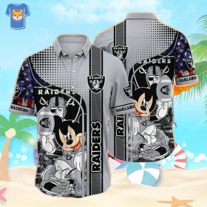 Disney Mickey NFL Las Vegas Raiders Hawaiian Shirt Gift For Football Fans