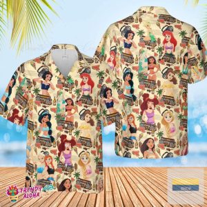 Disney Princess Summer Swimming Hawaiian Shirts Funny Disney Princess Disney Family Matching Shirt Funny Princess Disney Trip Hawaiian Party