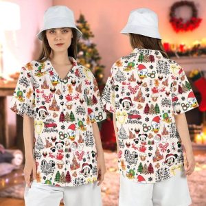Disneyland Mickey Friends Merry Christmas Hawaiian Shirts Xmas Ho Ho KLA