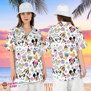 Disneyworld Mickey Friends Snacks Summer Beach Hawaiian Shirt