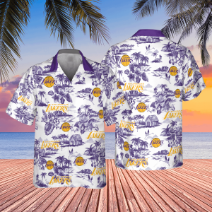 Distinctive Los Angeles Lakers Design Hawaiian Shirt