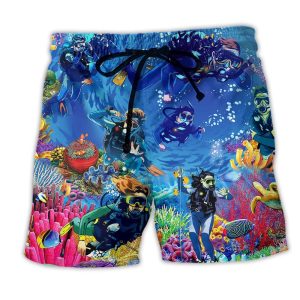 Diving Ocean Everything Will Kill You So Choose Something Fun Trendy KLA Hawaiian Beach Shorts