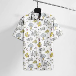 Dn Wtp Hawaiian Shirt Comic Pooh Bear &Friends Eeyore Piglet Tigger Hawaii Tshirt Dn Wtp KLA Shirt