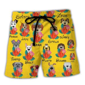 Dog Of Dn Funny Dog Tropical Floral Lego Style Lovers Dog Trendy KLA Hawaiian Beach Shorts