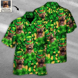 Dog St Patrick’s Day Dog Lover Funny Gift Custom Photo Personalized Hawaiian Shirt