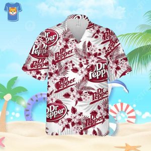 Dr Pepper Beer Hawaiian Shirt Tropical Flower Pattern Practical Beach Gift