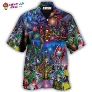 Dragon Christmas Light Art Style Hawaiian Shirt – Trendy KLA