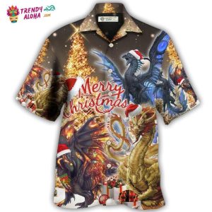 Dragon Gold Merry Christmas Amazing Hawaiian Shirt – Trendy KLA
