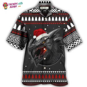 Dragon Merry Christmas Black And Red Hawaiian Shirt – Trendy KLA