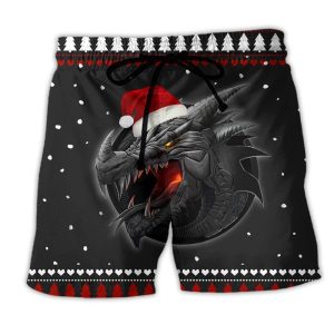 Dragon Merry Christmas Night Trendy KLA Hawaiian Beach Shorts
